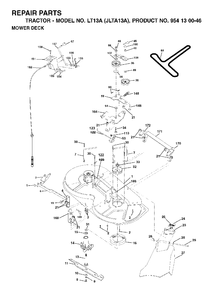 Mower Deck / Cutting Deck Diagram and Parts List for LT13A (954130046)(2001-01) Jonsered Lawn Tractor