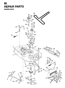 Mower Deck / Cutting Deck Diagram and Parts List for LT15 (954820221)(1996-01) Jonsered Lawn Tractor