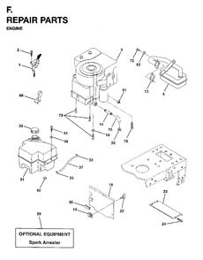 Engine Cutting Equipment Diagram and Parts List for LT15 (954820221)(1996-01) Jonsered Lawn Tractor