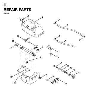 Dash Diagram and Parts List for LR12 (954003411)(1996-01) Jonsered Lawn Tractor