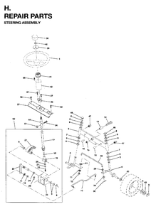 Steering Diagram and Parts List for LTH15 (954820171)(1996-01) Jonsered Lawn Tractor