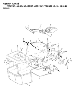 Bagger Diagram and Parts List for ICT15A (954130049-A)(2001-02) Jonsered Lawn Tractor