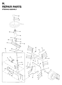 Steering Diagram and Parts List for YTH18 (954003471)(1996-01) Jonsered Lawn Tractor