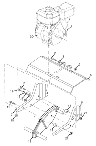 Transmission Diagram and Parts List for J208F24 (960820036-00)(2015-11) Jonsered Tiller