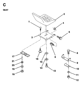 Seat Diagram and Parts List for LR12 (954003411)(1997-04) Jonsered Lawn Tractor
