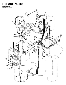 Electrical Diagram and Parts List for YTH16 1995-01 Jonsered Lawn Tractor