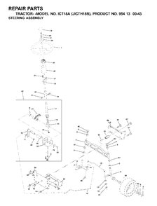 Steering Diagram and Parts List for ICT18A (954130043-B)(2001-02) Jonsered Lawn Tractor