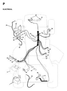 Electrical Diagram and Parts List for LTH13 1998-01 Jonsered Lawn Tractor