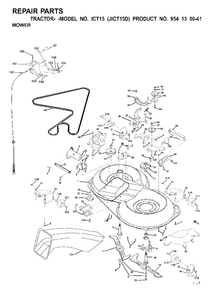 Mower Deck / Cutting Deck Diagram and Parts List for ICT15 (954130041)(2001-01) Jonsered Lawn Tractor