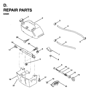 Dash Diagram and Parts List for LRH13 (954003421)(1996-01) Jonsered Lawn Tractor