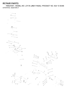 Steering Diagram and Parts List for LT17A (954130086)(2003-01) Jonsered Lawn Tractor