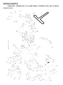 Mower Deck / Cutting Deck Diagram and Parts List for LT15 (954130036-H)(2001-01) Jonsered Lawn Tractor