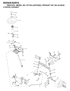 Steering Diagram and Parts List for ICT19A (954568083)(2002-06) Jonsered Lawn Tractor