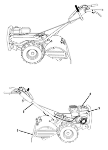 Decals Diagram and Parts List for J208D17 (960920036-00)(2015-11) Jonsered Tiller