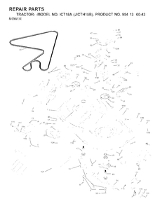 Mower Deck / Cutting Deck Diagram and Parts List for ICT18A (954130043-B)(2001-02) Jonsered Lawn Tractor