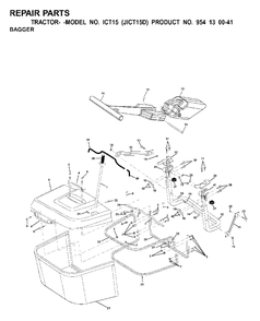 Bagger Diagram and Parts List for ICT15 (954130041)(2001-01) Jonsered Lawn Tractor
