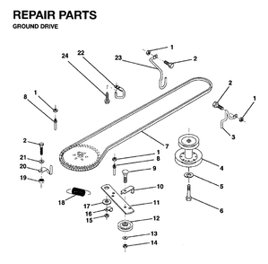 Drive Diagram and Parts List for LR10 1995-01 Jonsered Lawn Tractor