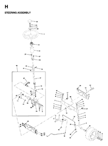 Steering Diagram and Parts List for LTH15 (954130004)(1997-04) Jonsered Lawn Tractor