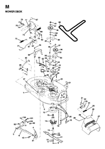 Mower Deck / Cutting Deck Diagram and Parts List for LT13 (954130001)(1997-04) Jonsered Lawn Tractor