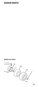 Wheels Tires Diagram and Parts List for LT2118CMA (954130217-B)(2004-06) Jonsered Lawn Tractor
