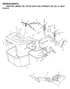 Bagger Diagram and Parts List for ICT18A (954130043-A)(2000-03) Jonsered Lawn Tractor