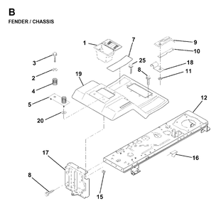 Chassis Enclosures Diagram and Parts List for LR11 1998-04 Jonsered Lawn Tractor