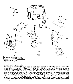 Engine Diagram and Parts List for 96043019700  Jonsered Lawn Tractor