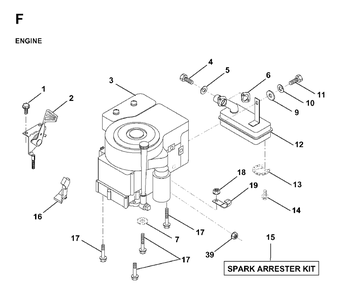 Engine Cutting Equipment Diagram and Parts List for LRH13 1998-01 Jonsered Lawn Tractor