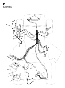Electrical Diagram and Parts List for LT13 (954130001)(1997-04) Jonsered Lawn Tractor