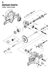 Gear Case Diagram and Parts List for LTH15 (954820171)(1996-01) Jonsered Lawn Tractor