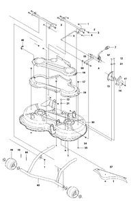 Mower Deck / Cutting Deck 2 Diagram and Parts List for FR2312MA (966639885)(2011-02) Jonsered Lawn Tractor