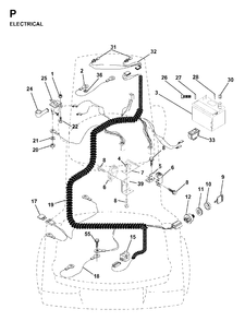 Electrical Diagram and Parts List for LR12 1998-04 Jonsered Lawn Tractor