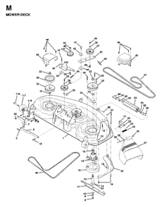 Mower Deck / Cutting Deck Diagram and Parts List for LTH18 1998-02 Jonsered Lawn Tractor