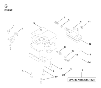 Engine Cutting Equipment Diagram and Parts List for LR12 1998-04 Jonsered Lawn Tractor