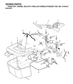 Bagger Diagram and Parts List for LT2114CM (954130091)(2003-01) Jonsered Lawn Tractor