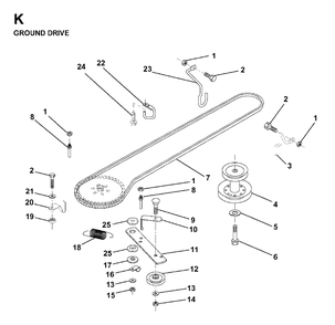 Drive Diagram and Parts List for LR12 1998-04 Jonsered Lawn Tractor