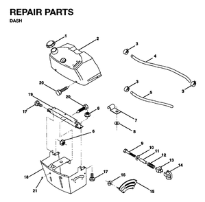 Dash Diagram and Parts List for LR12 1995-01 Jonsered Lawn Tractor