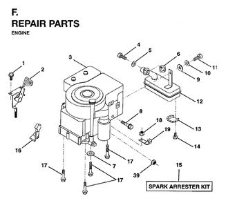 Engine Cutting Equipment Diagram and Parts List for LR12 (954003411)(1996-01) Jonsered Lawn Tractor