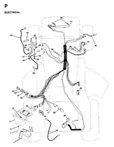 Electrical Diagram and Parts List for LTH15 (954130004)(1997-04) Jonsered Lawn Tractor