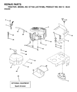 Engine Diagram and Parts List for ICT18A (954130043-B)(2001-02) Jonsered Lawn Tractor