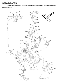 Mower Deck / Cutting Deck Diagram and Parts List for LT13 (954130045)(2001-01) Jonsered Lawn Tractor