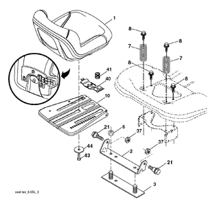Seat Diagram and Parts List for 2754GTHI (960430191-00)(2013-12) Jonsered Lawn Tractor