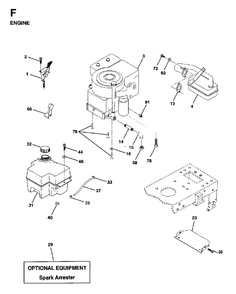 Engine Cutting Equipment Diagram and Parts List for LT13 (954130001)(1997-04) Jonsered Lawn Tractor