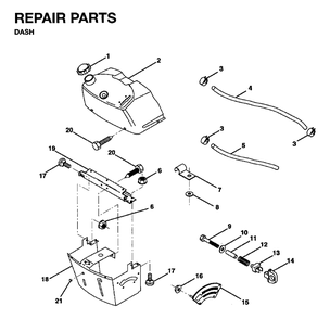 Dash Diagram and Parts List for LR10 1995-01 Jonsered Lawn Tractor