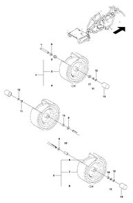 Wheels Tires Diagram and Parts List for FR2312MA (966639885)(2011-02) Jonsered Lawn Tractor