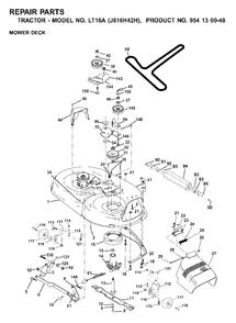 Mower Deck / Cutting Deck Diagram and Parts List for LT16A (954130048)(2001-01) Jonsered Lawn Tractor