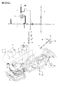 Electrical Diagram and Parts List for FR2311M (966639785)(2011-02) Jonsered Lawn Tractor