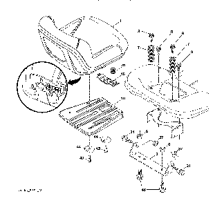 Seat Diagram and Parts List for 96043019700  Jonsered Lawn Tractor