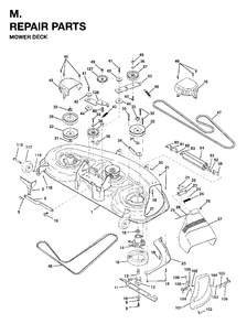 Mower Deck / Cutting Deck Diagram and Parts List for YTH18 (954003471)(1996-01) Jonsered Lawn Tractor