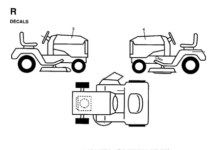 Decals Diagram and Parts List for LT15 (954130003)(1997-04) Jonsered Lawn Tractor